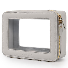 Aveniee Clear Makeup Bag Organizer front view in pearl blue