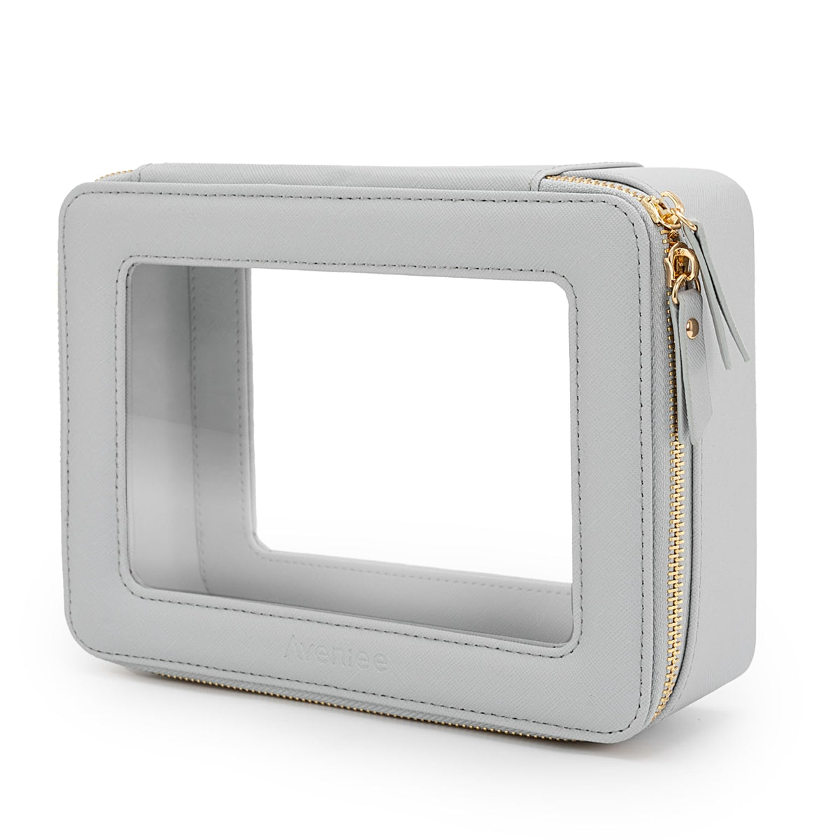 Aveniee Clear Makeup Bag Organizer front view in pearl blue