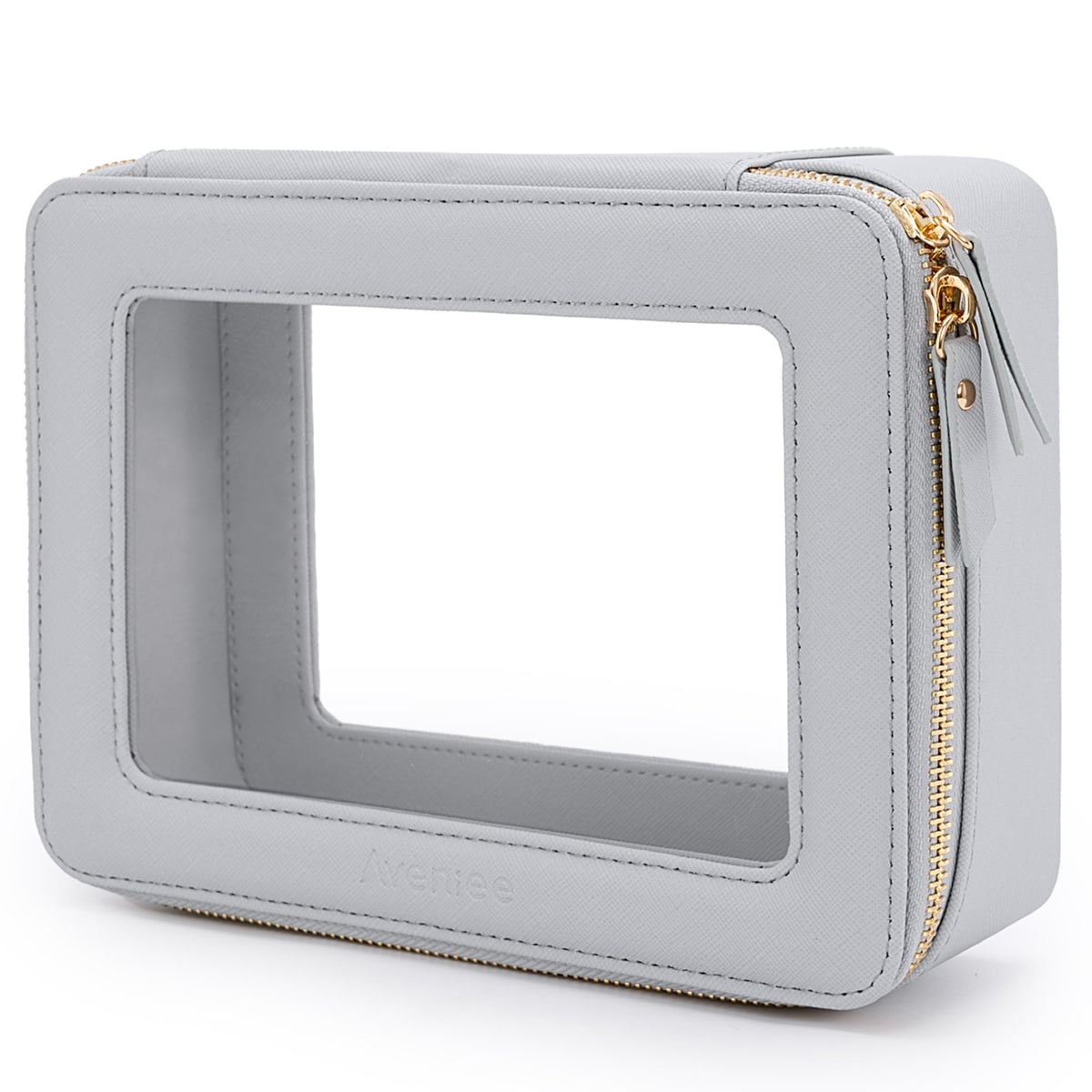 Aveniee Clear Makeup Bag Organizer front view in pearl blue