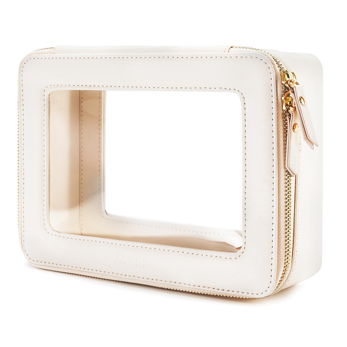 Aveniee Clear Makeup Bag Organizer front view with off-white colour