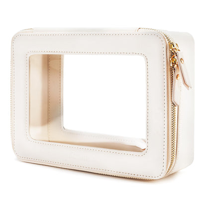 Aveniee Clear Makeup Bag Organizer front view with off-white colour