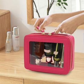 Aveniee Clear Makeup Bag Organizer in travel setting