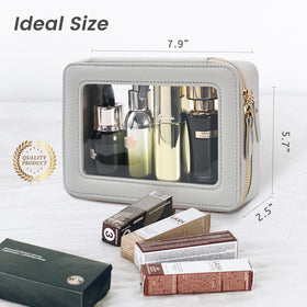Aveniee Clear Makeup Bag Organizer lifestyle image on a bathroom counter