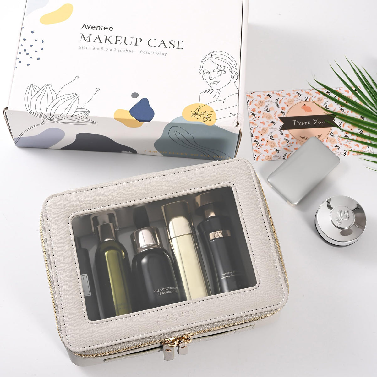 Aveniee Clear Makeup Bag Organizer packed in gift box