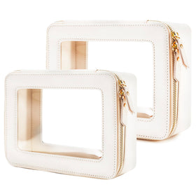 Aveniee Clear Makeup Bag Organizer Set large size front view