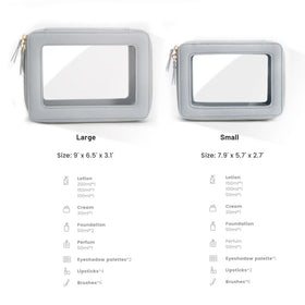 Aveniee Clear Makeup Bag Organizer Set neatly packaged in a gift box