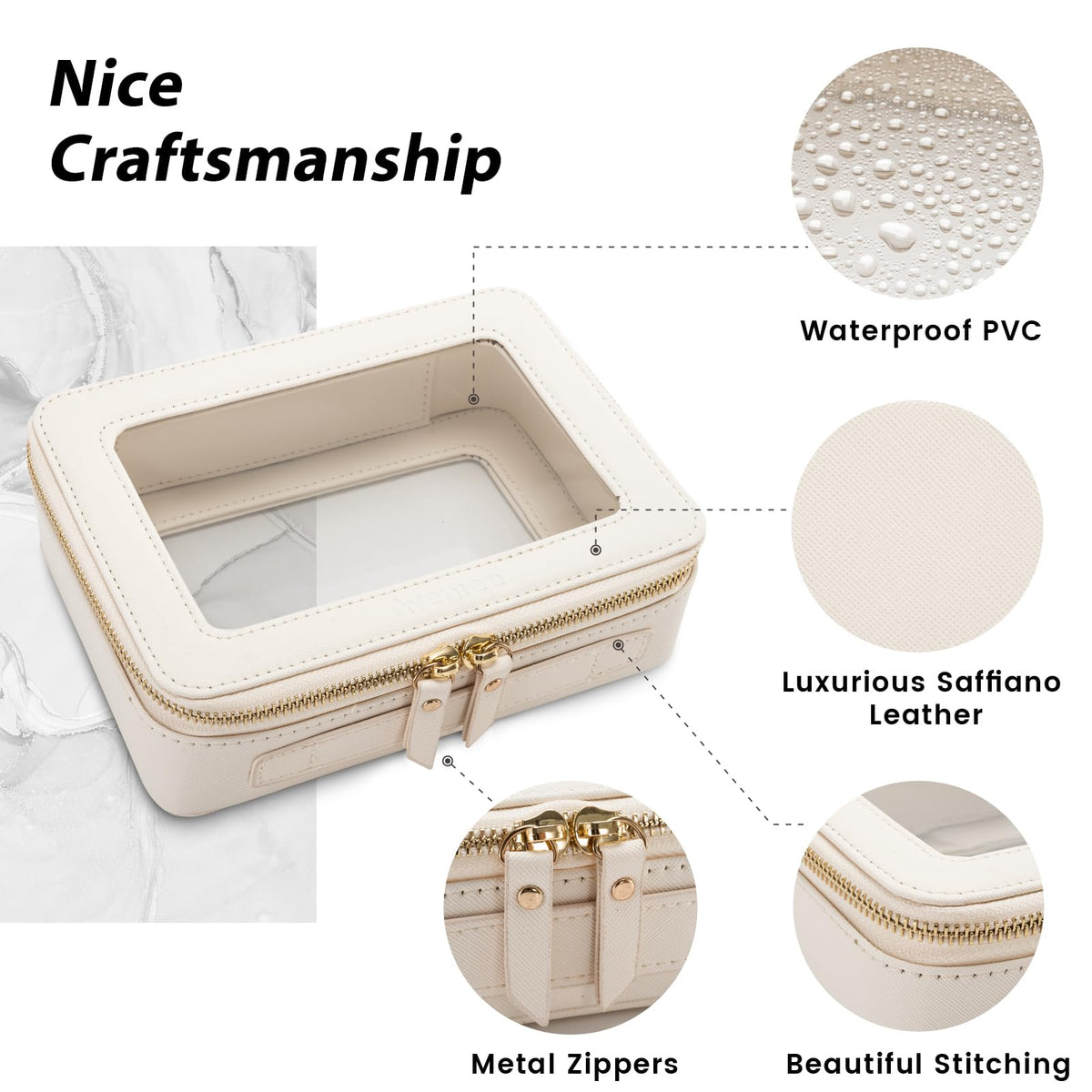 Aveniee Clear Makeup Bag Organizer Set packaging