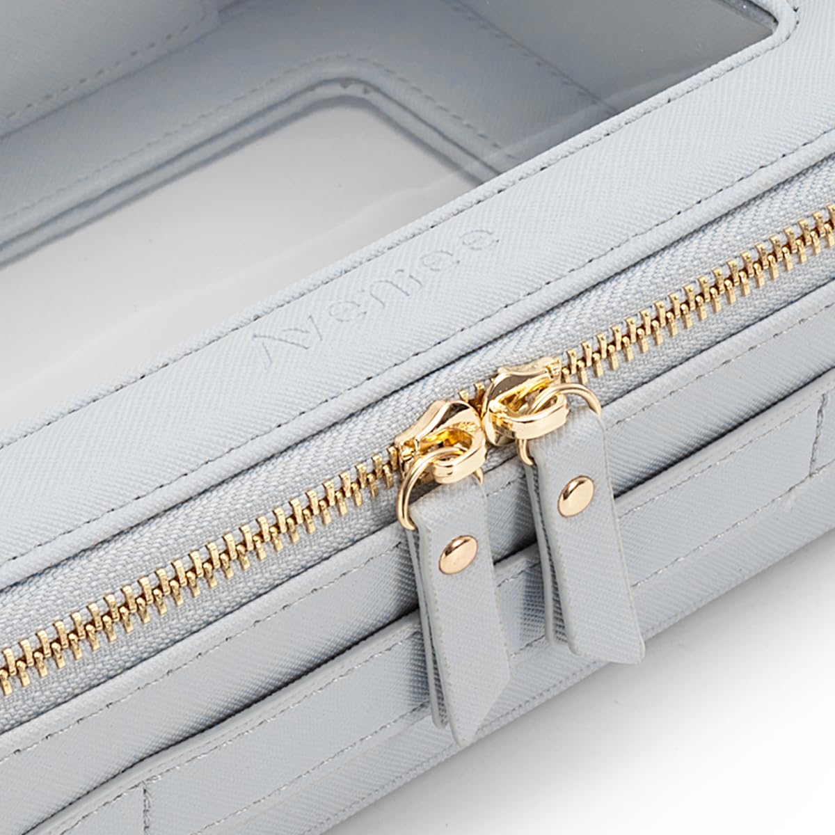Aveniee Clear Makeup Bag Organizer Set side view showing thickness