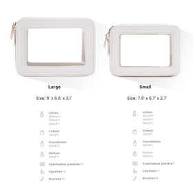 Aveniee Clear Makeup Bag Organizer Set small size front view