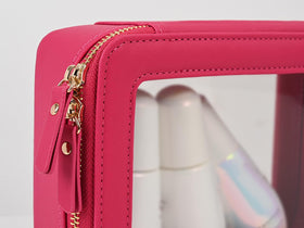 Aveniee Clear Makeup Bag Organizer side view showing dimensions