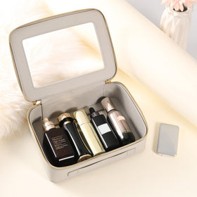 Aveniee Clear Makeup Bag Organizer with skincare products inside