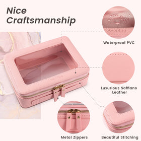Aveniee Clear Makeup Bag Organizer with transparent panels