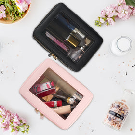 Aveniee Clear Makeup Bag Set showing waterproof feature