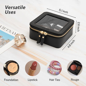 Aveniee Clear Makeup Bag side view showing zipper