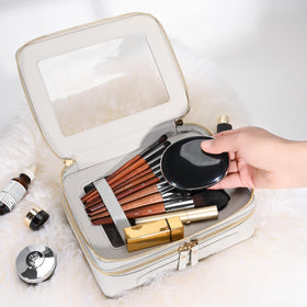 Aveniee Clear Makeup Bag with brush compartment
