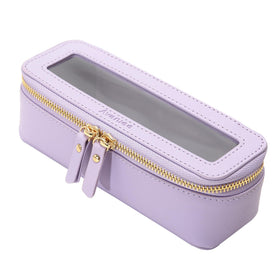 Aveniee Clear Makeup Brush Bag front view in lilac