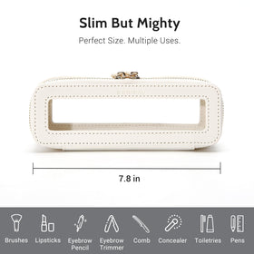 Aveniee Clear Makeup Brush Bag open with makeup brushes inside
