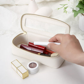 Aveniee Clear Makeup Brush Bag side view showing clear TPU material