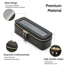 Aveniee Clear Makeup Brush Bag side view with brushes inside