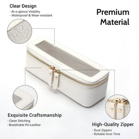 Aveniee Clear Makeup Brush Bag with lipsticks and cosmetics