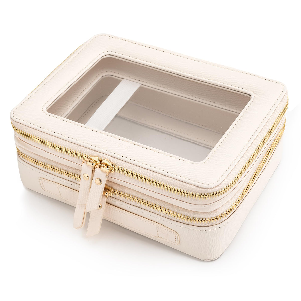 Aveniee Large Clear Makeup Bag front view showing double layer design