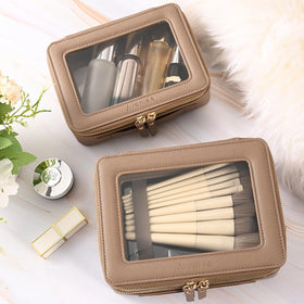 Aveniee Large Clear Makeup Bag packed for travel