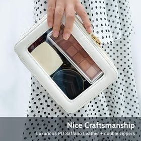 Aveniee Midi makeup bag side view showcasing spacious interior