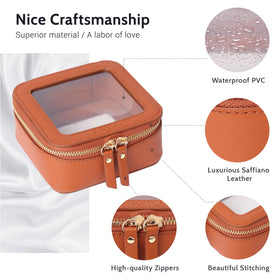 Aveniee Mini Clear Makeup Bag beside travel essentials