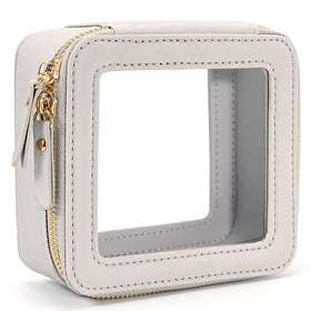 Aveniee Mini Clear Makeup Bag front view in grey