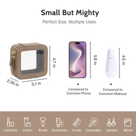 Aveniee Mini Clear Makeup Bag in car glove compartment