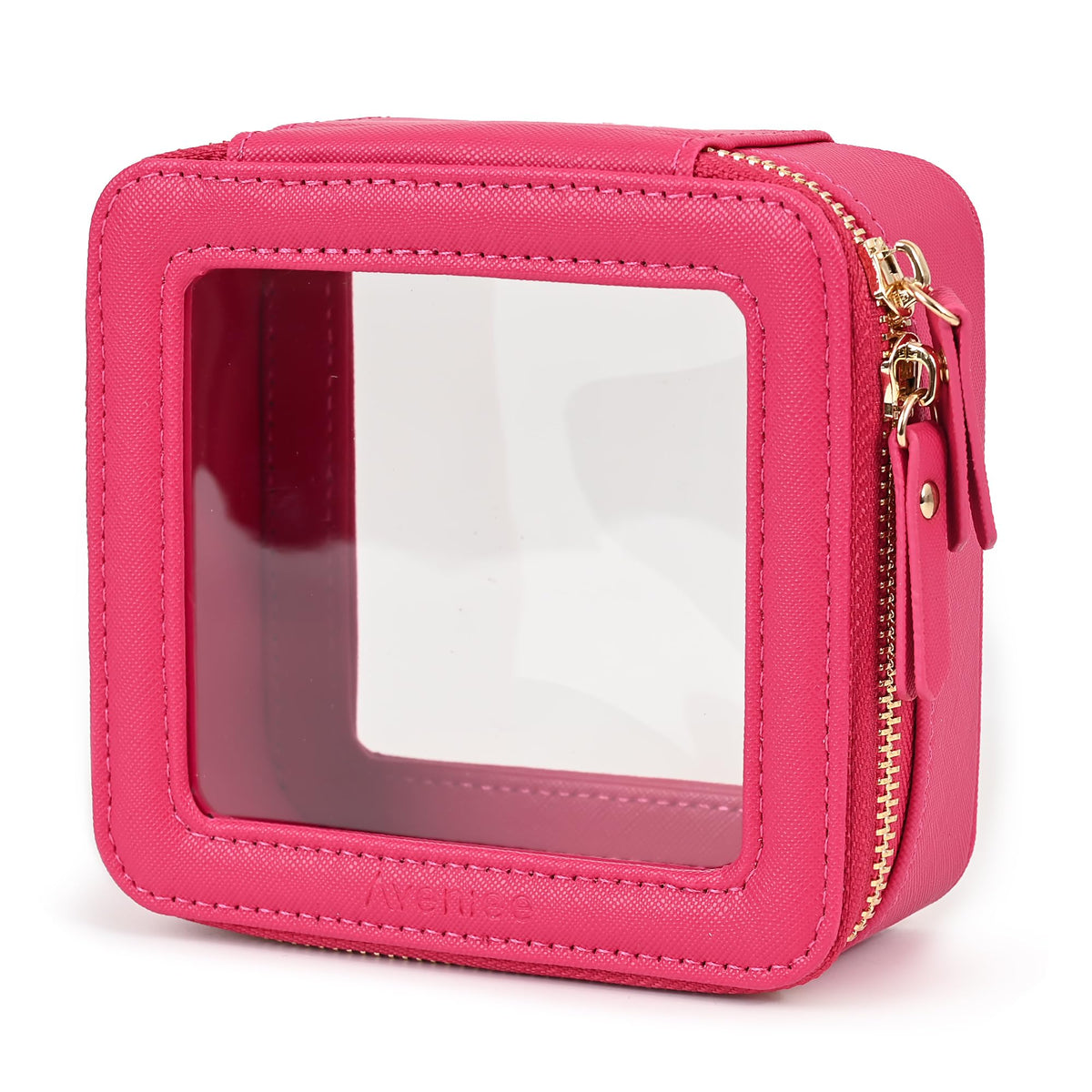 Aveniee Mini Clear Makeup Bag in hotpink front view