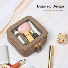 Aveniee Mini Clear Makeup Bag inside with cosmetics