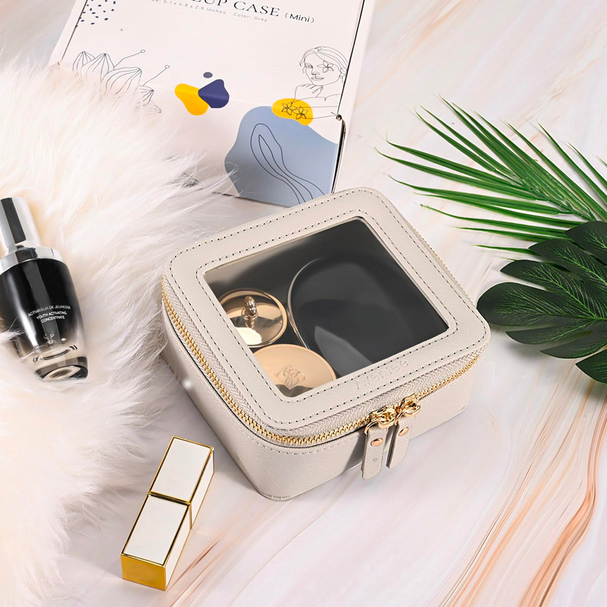 Aveniee Mini Clear Makeup Bag packaged in gift box