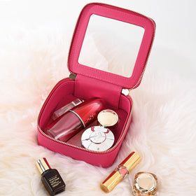 Aveniee Mini Clear Makeup Bag with cosmetics inside