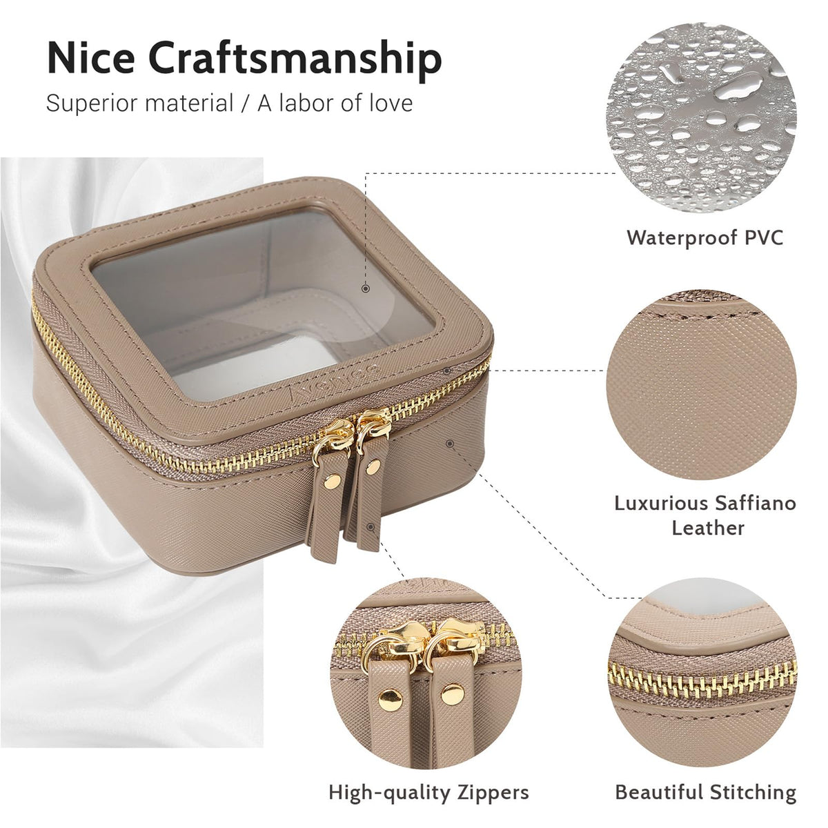 Aveniee Mini Clear Makeup Bag with packaging
