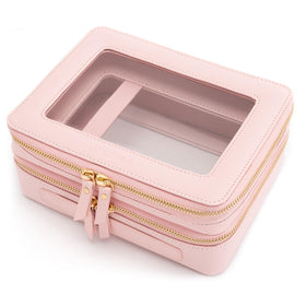 Aveniee XL Clear Makeup Organizer front view in pink