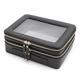 Aveniee XL Clear Makeup Organizer front view showing double layer design