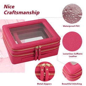 Aveniee XL Clear Makeup Organizer showing double layer compartments