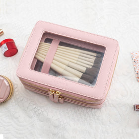 Aveniee XL Clear Makeup Organizer side view showcasing dimensions