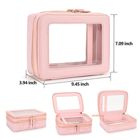 Aveniee XL Clear Makeup Organizer side view with compartments
