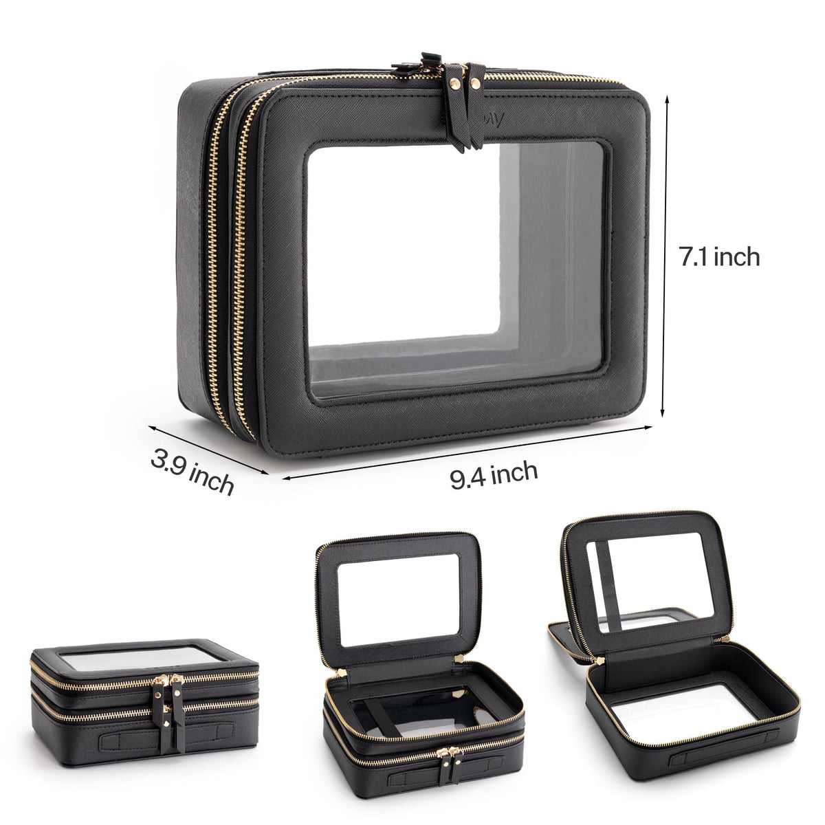 Aveniee XL Clear Makeup Organizer upper layer with brush holder