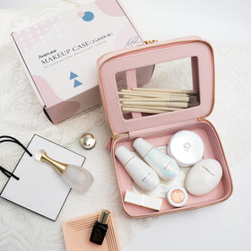 Aveniee XL Clear Makeup Organizer with makeup brushes inside