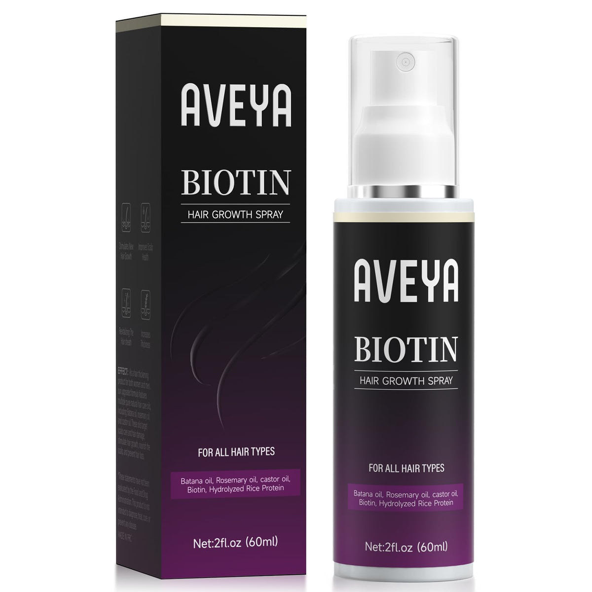 AVEYA Hair Growth Spray 60ml bottle front view