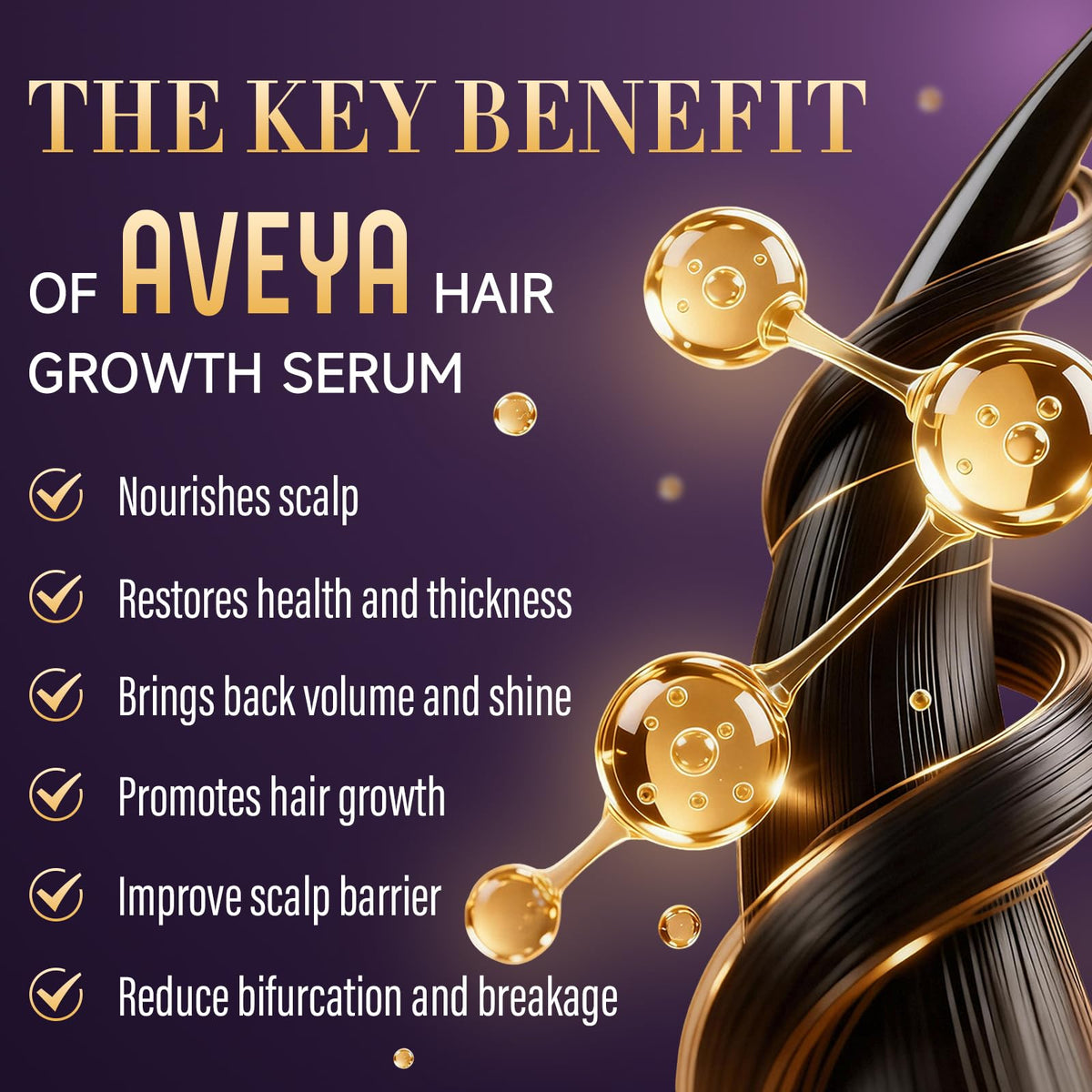 AVEYA Hair Growth Spray 60ml bottle side view