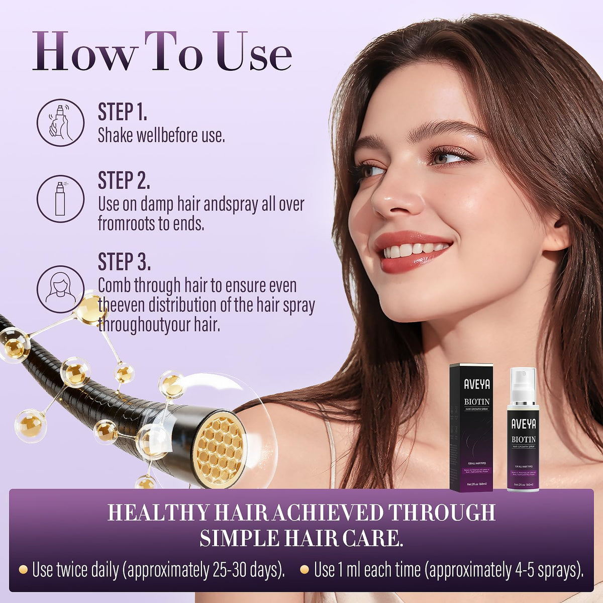 AVEYA Hair Growth Spray packaging details