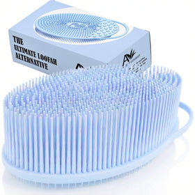 Avilana Premium Exfoliating Body Scrubber front view in blue