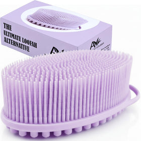 Avilana Premium Silicone Body Scrubber front view in blue