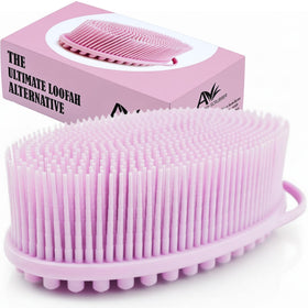 Avilana Premium Silicone Body Scrubber front view with dual-sided design