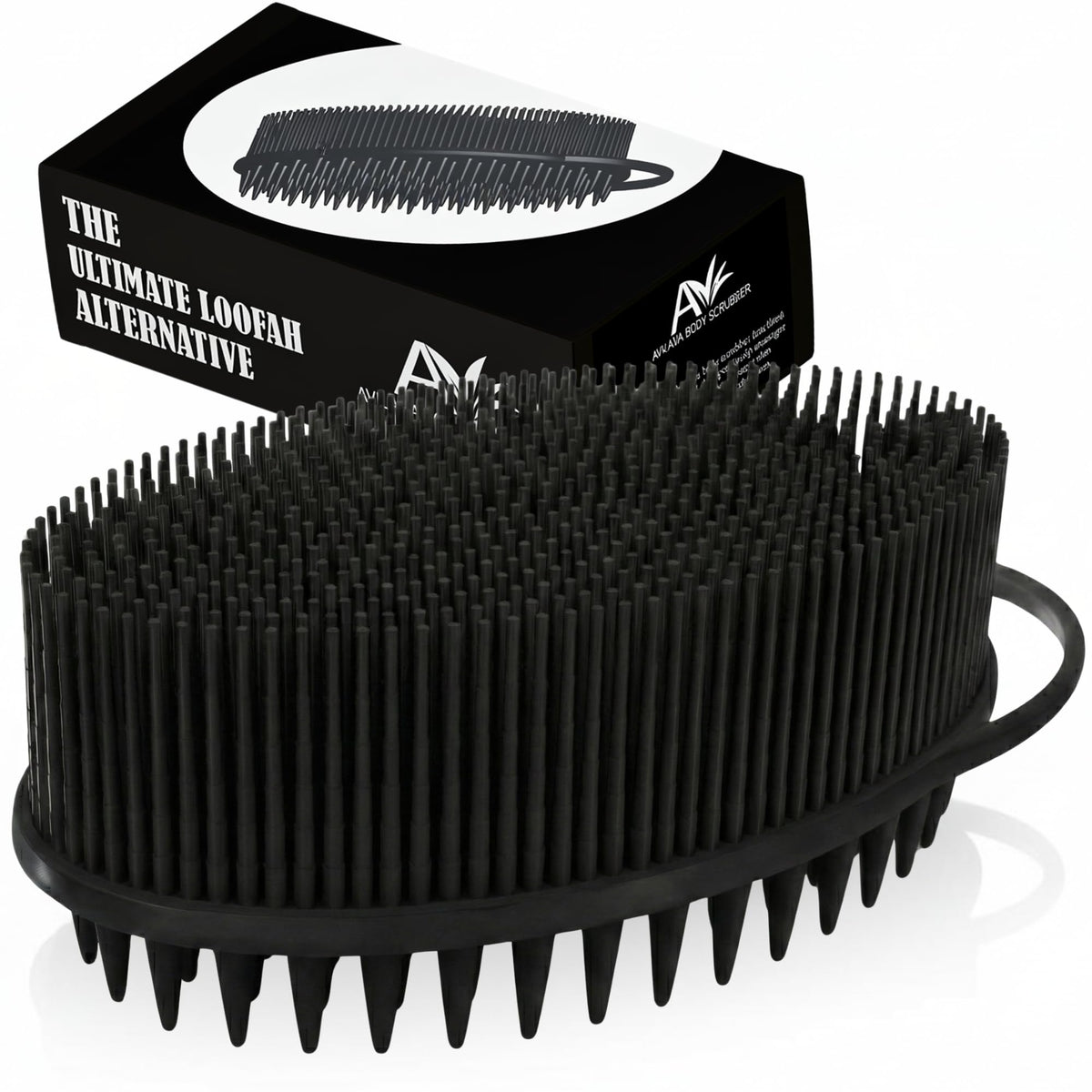 Avilana Scalp Massager Shampoo Brush front view with soft silicone bristles