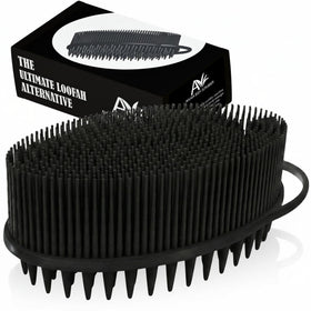 Avilana Scalp Massager Shampoo Brush front view with soft silicone bristles